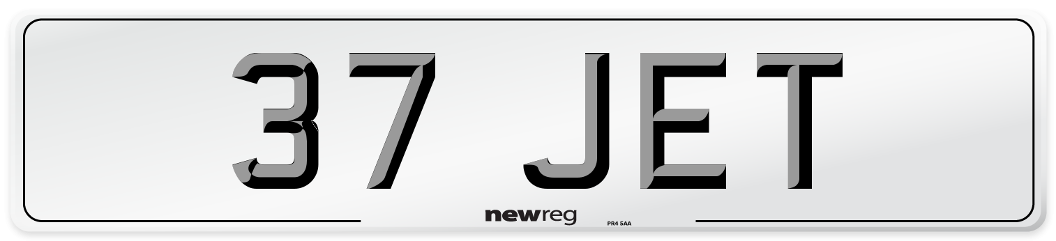 37 JET Number Plate from New Reg